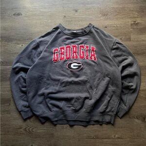 Vintage Y2K Embroidered Georgia Bulldogs Crewneck Grey Sweater XL